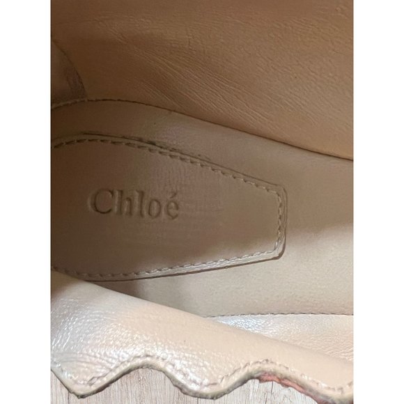 Chloe Lauren Suede Leather Ballet Flats Scalloped Peach Salmon Italy Sz 39.5 US - Picture 5 of 7